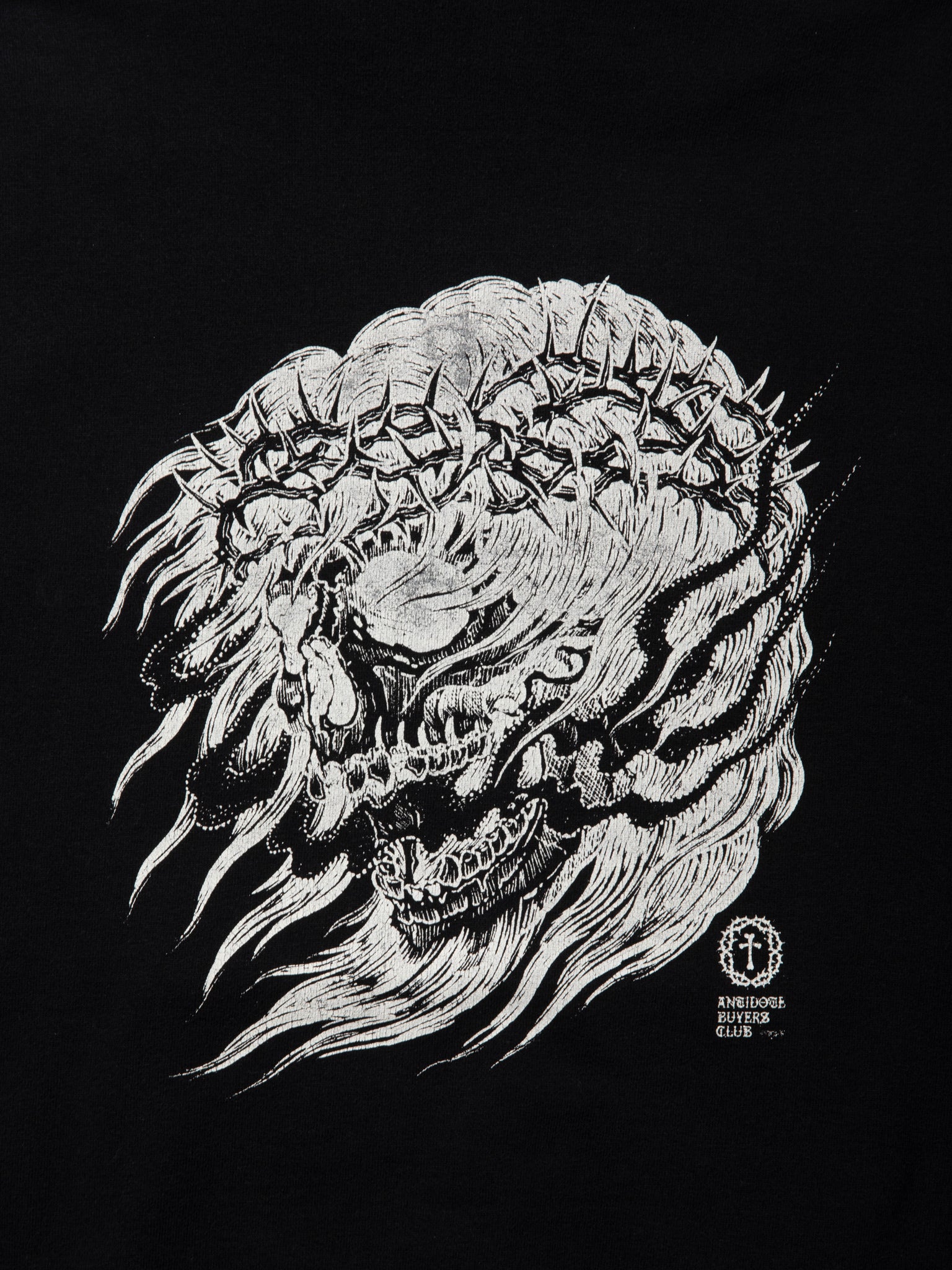 Fade Wash Crewneck Sweat Parka(Skull Jesus)