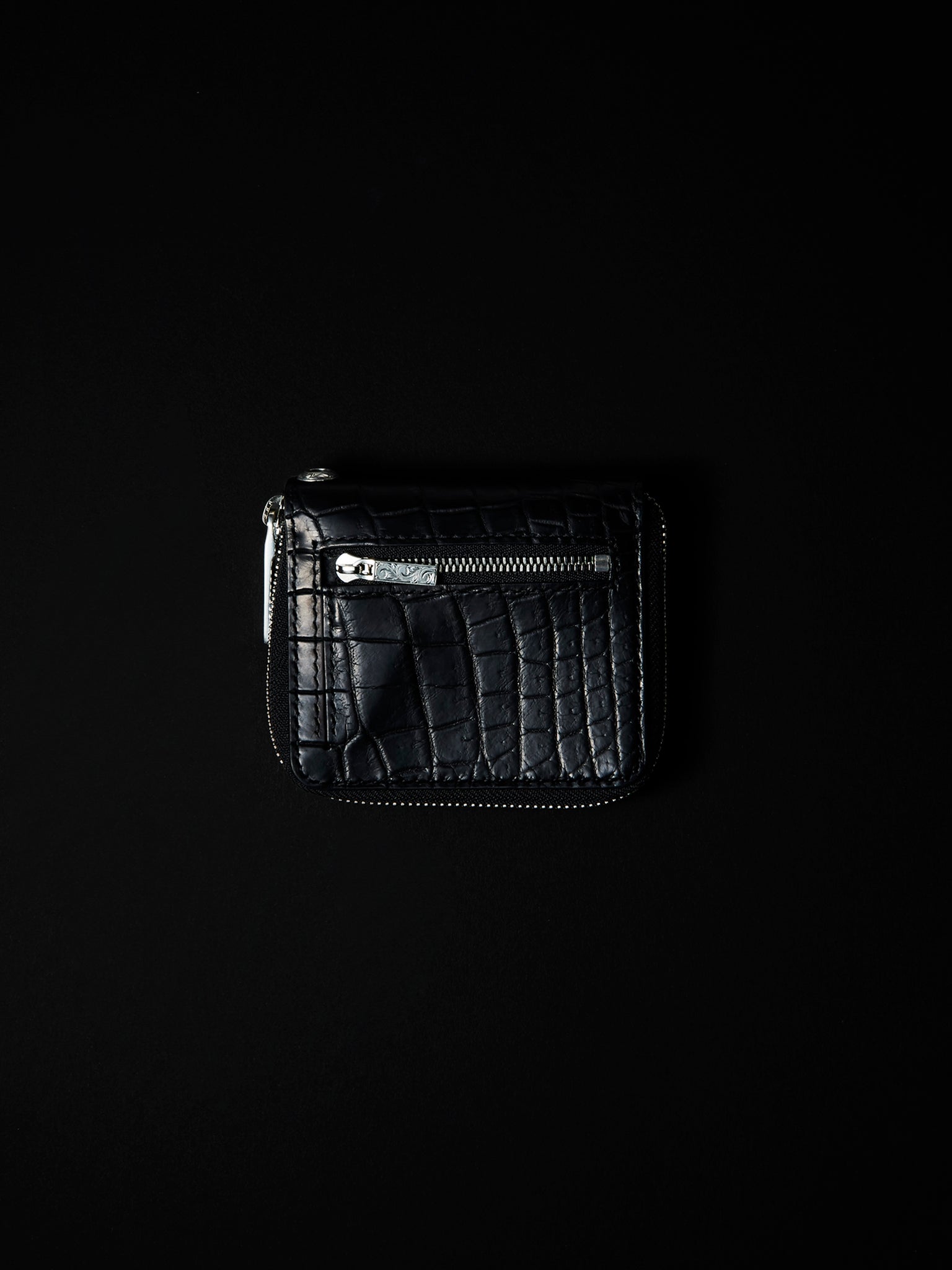 Round Zip Compact Wallet(Crocodile)