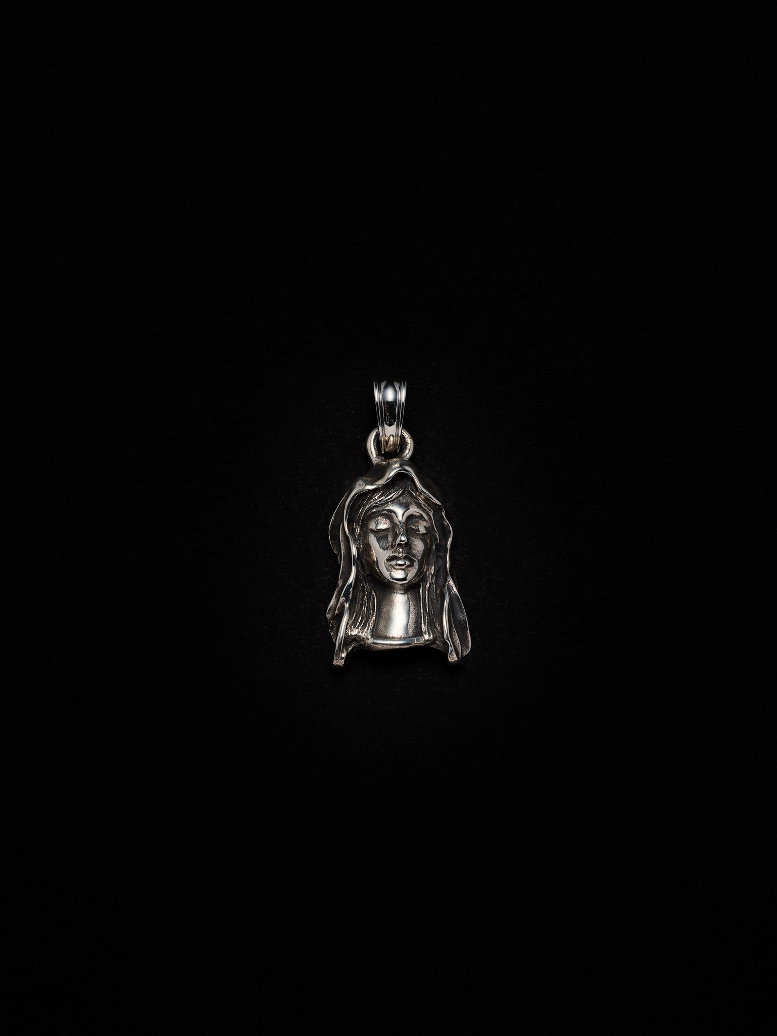 Solid Back Mary Large Pendant