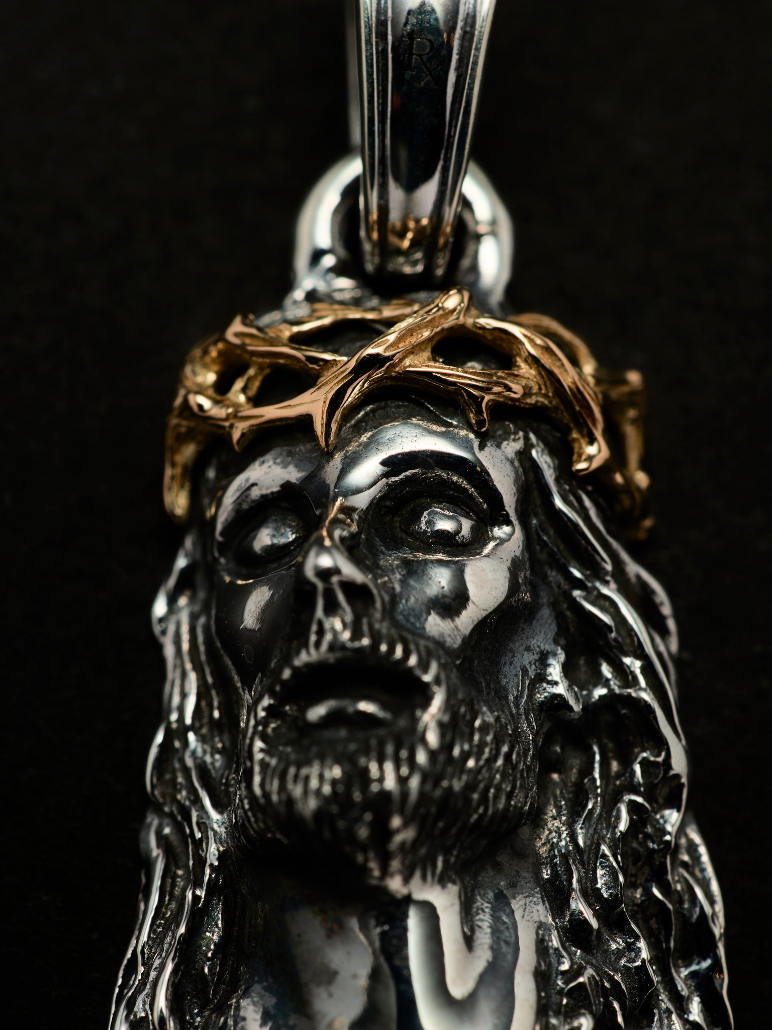 Solid Back Jesus Large Pendant