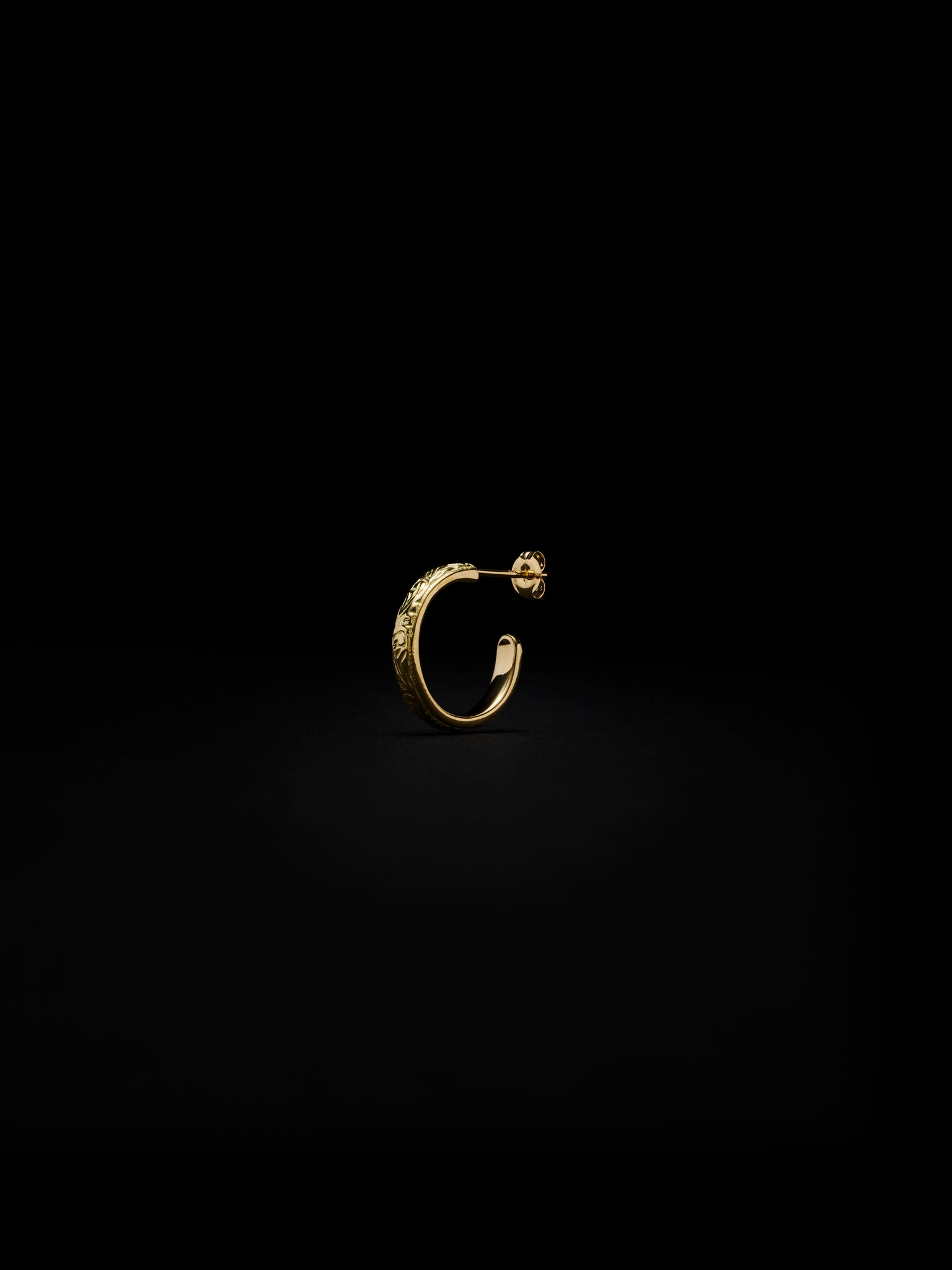 Engraved Hoop Small Earring