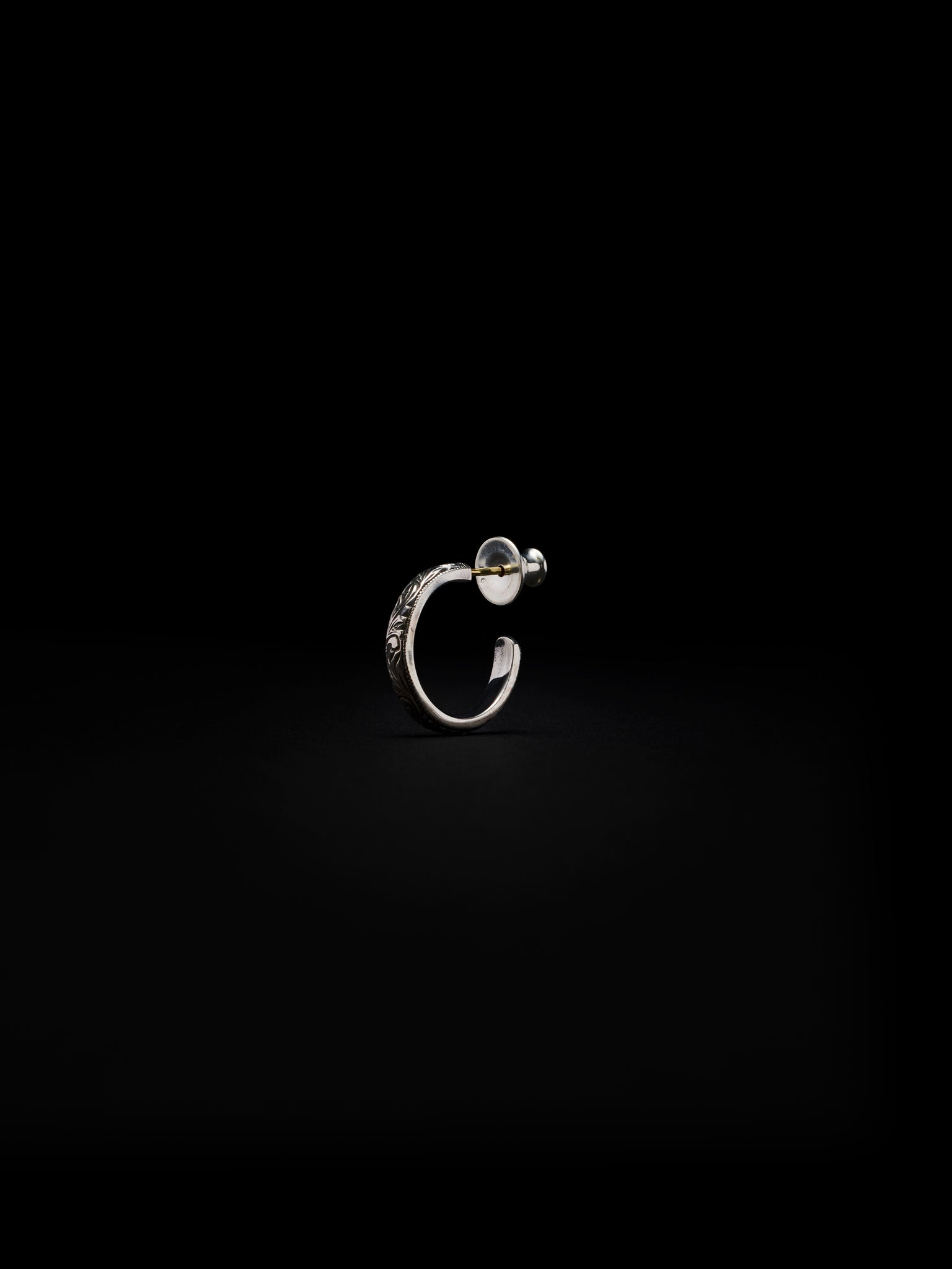 Engraved Hoop Small Earring