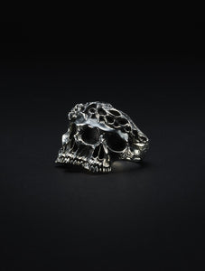 Engraved Calvary Skull Ring