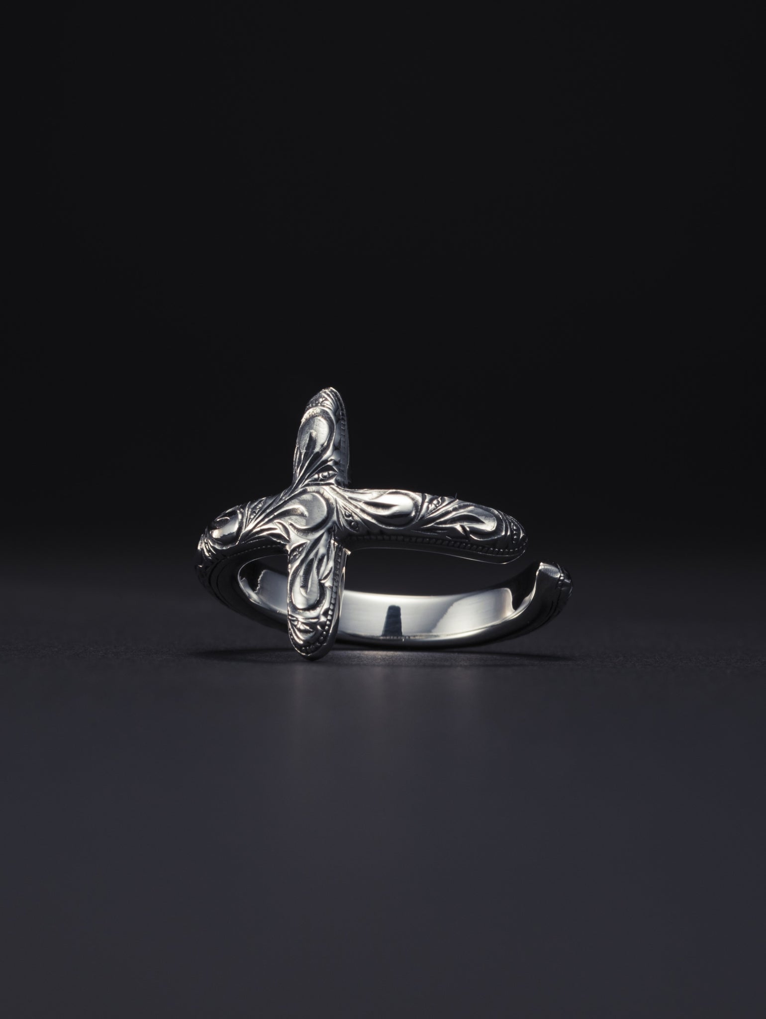 Engraved Cross Ring